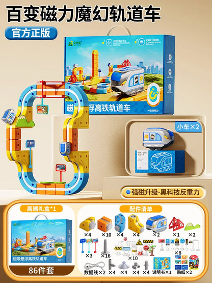 Heißer Verkauf Magnetische Auto Stem Racing Auto Railtrack Set Montessori Motorisierte Zug & Schwerkraft Labyrinth Spielzeug Pädagogisches Geschenk Für Kinder