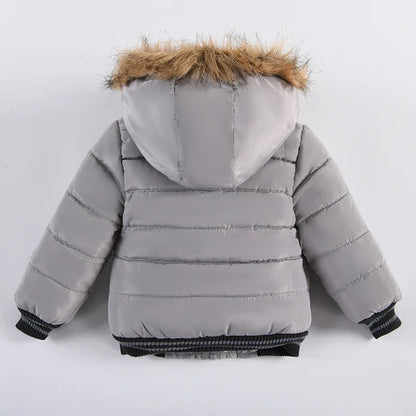 Jungen Winterjacke mit Kapuze & Fellkragen - Warm & Stylisch - 2-6 Jahre