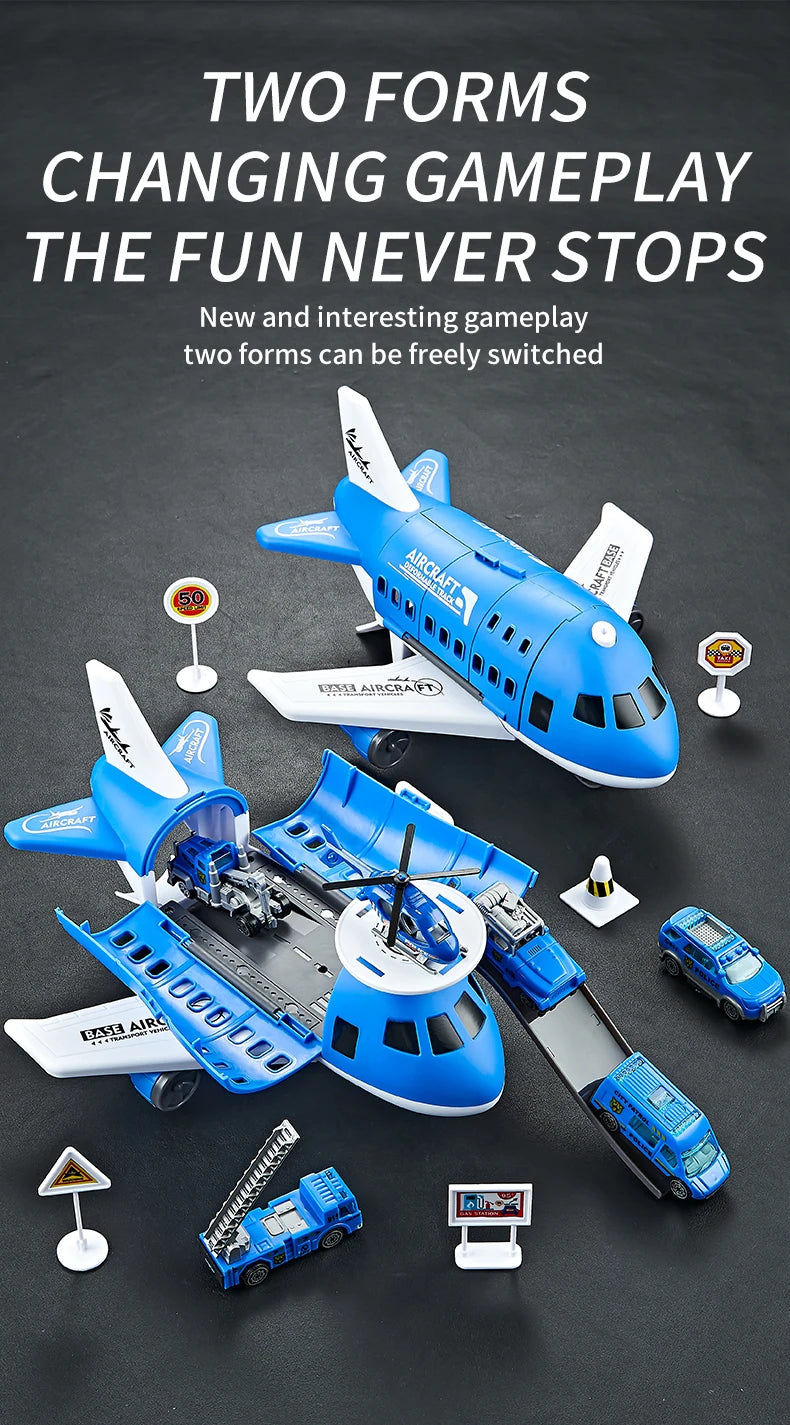 Flugzeug Spielset inkl. Autos, Helikopter & Verkehrszeichen