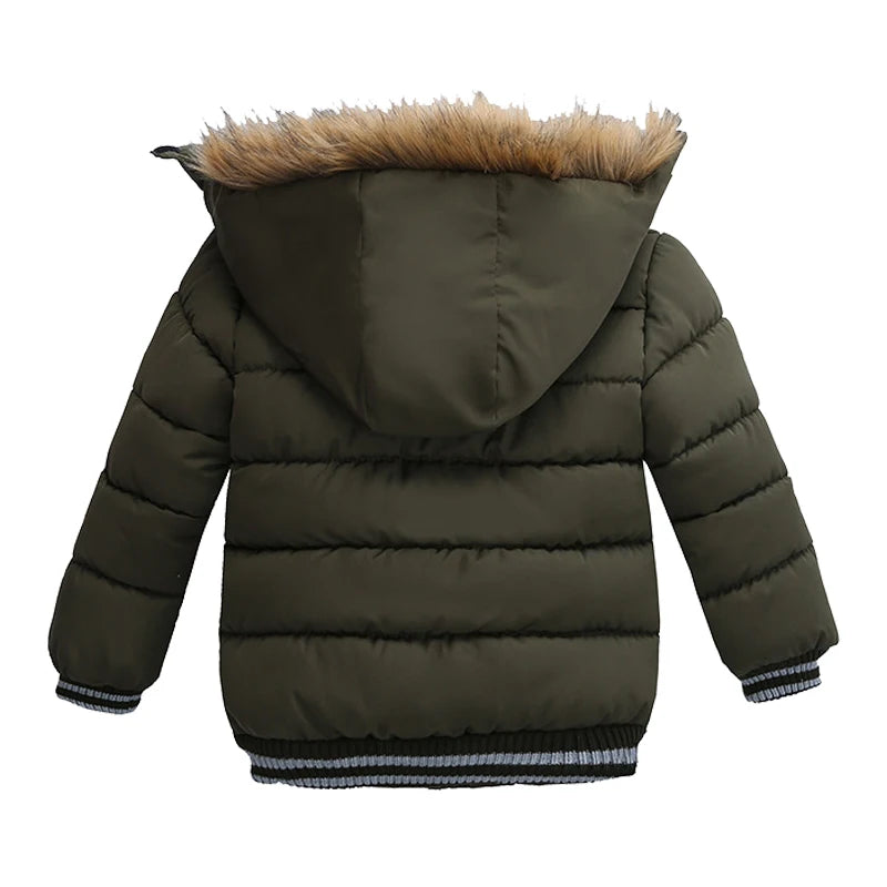 Jungen Winterjacke mit Kapuze & Fellkragen - Warm & Stylisch - 2-6 Jahre