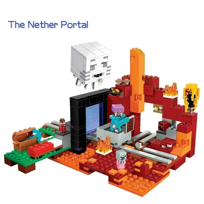 The Cave Village Mine Farm TreeHouse Deep Dark Battle Constructions Bausteinmodell Spielzeug DIY für Kinder Weihnachtsgeschenk