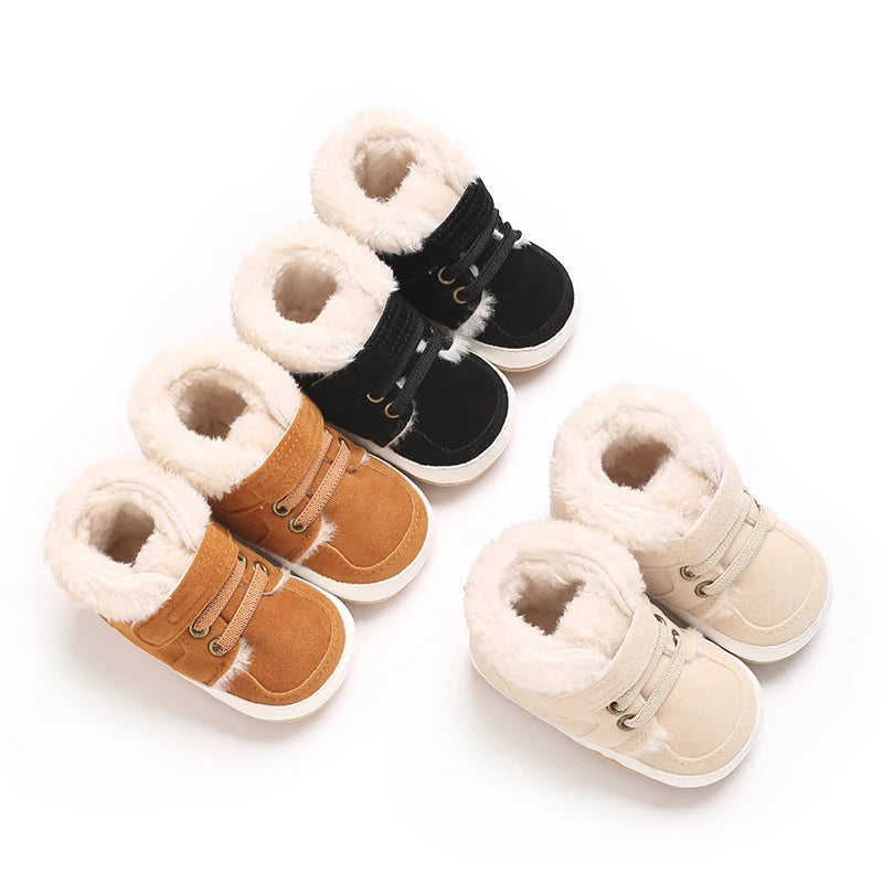 HAIZHIW Winter Baby Junge Mädchen High Tops Turnschuhe Gummi Anti-Rutsch-Sohle Fleece für Wärme Säugling Neugeborene Erste Gehen Krippe schuhe