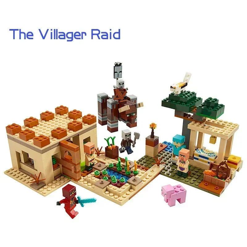The Cave Village Mine Farm TreeHouse Deep Dark Battle Constructions Bausteinmodell Spielzeug DIY für Kinder Weihnachtsgeschenk