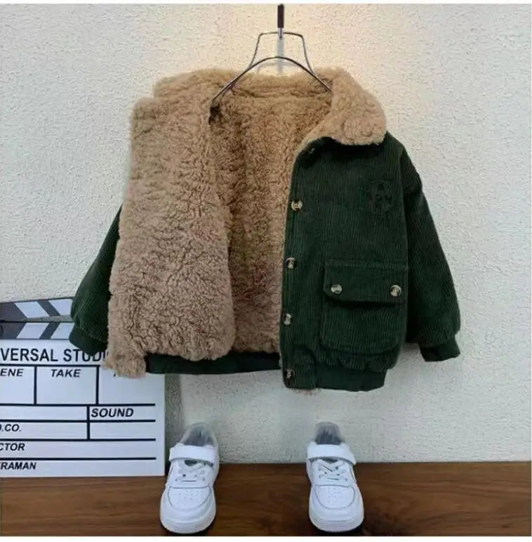 Jungen Cord-Jacke mit fleece - Warmer Wintermantel - 1-5 Jahre