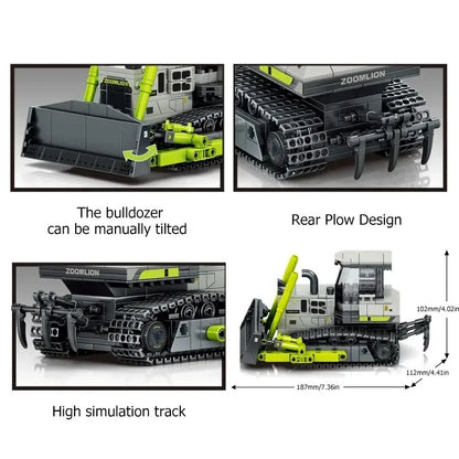 Bausteine Baufahrzeuge Set - Kran, Bagger, Bulldozer & Betonmischer