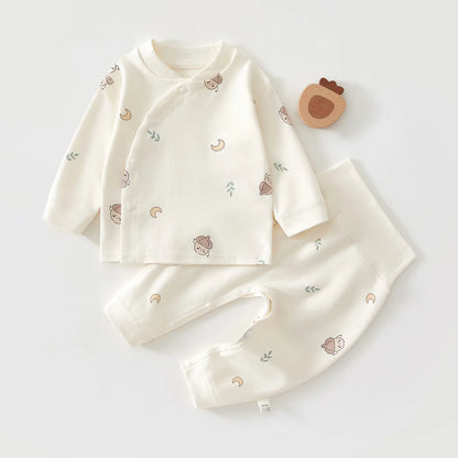 Neugeborenen Baby Basis Shirt + Hosen 2-teiliges Set Herbst und Winter Cartoon Reine Baumwolle Top + Hosen 0-18M Neugeborenen Baby Pyjamas