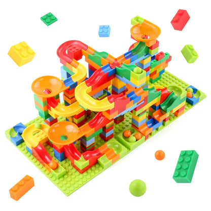 Marble Run - Kugelbahn Bausteine Set - 84 bis 504 Teile - Bunte Murmelbahn zum Bauen & Spielen