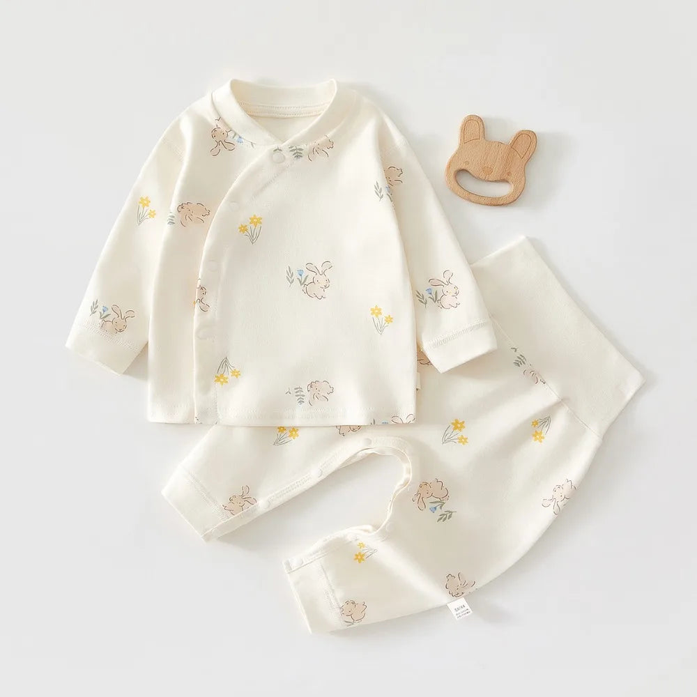 Neugeborenen Baby Basis Shirt + Hosen 2-teiliges Set Herbst und Winter Cartoon Reine Baumwolle Top + Hosen 0-18M Neugeborenen Baby Pyjamas