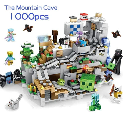 The Cave Village Mine Farm TreeHouse Deep Dark Battle Constructions Bausteinmodell Spielzeug DIY für Kinder Weihnachtsgeschenk