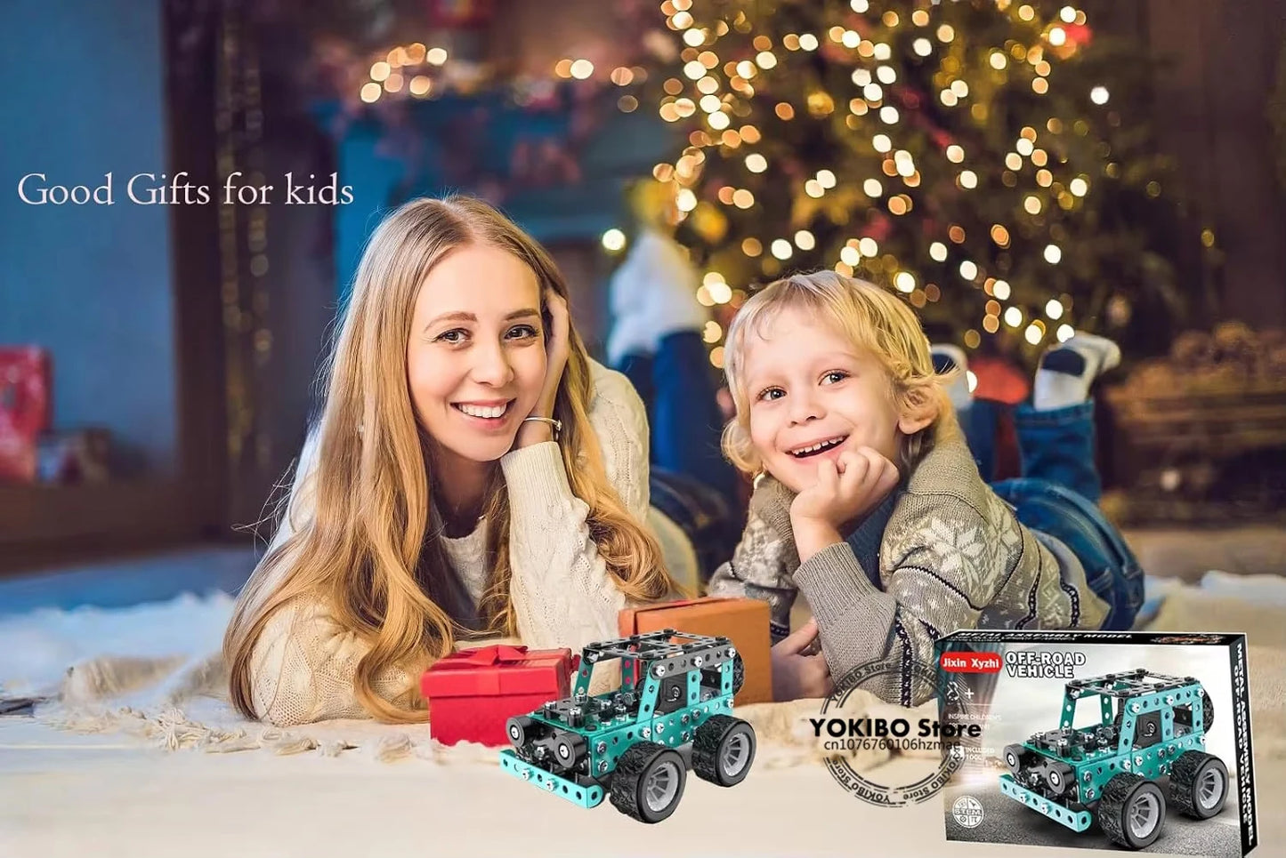Metall Baukasten Auto - Technik Bauset für Kinder - Offroad Truck Modell zum Selberbauen