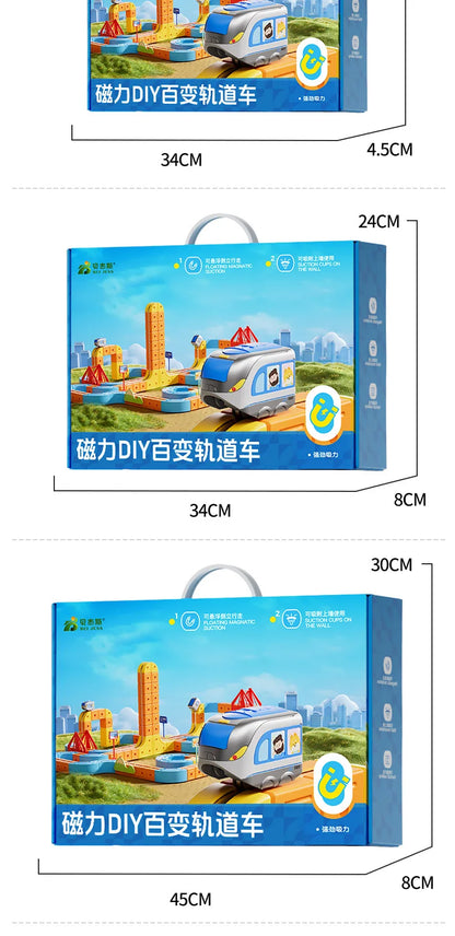 Heißer Verkauf Magnetische Auto Stem Racing Auto Railtrack Set Montessori Motorisierte Zug & Schwerkraft Labyrinth Spielzeug Pädagogisches Geschenk Für Kinder