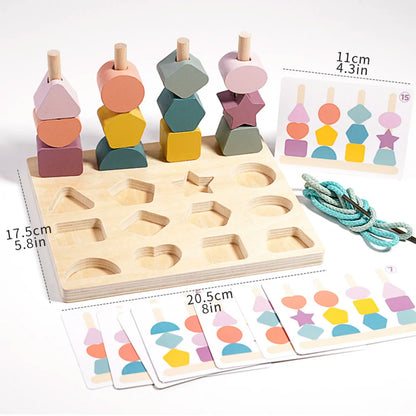Montessori Holz-Steckpuzzle - Formen & Farben für Kinder