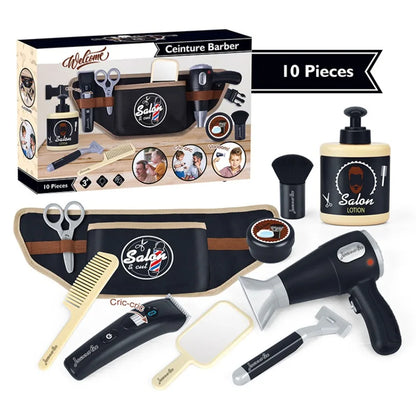 Kids Pretend Play Toys Simulation Hair Styling Salon Shaving Set Fashion Makeup Set Toy for Birthday Party Dress Up Game Gift