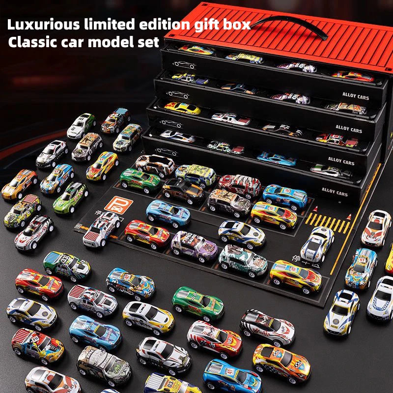48-teiliges Metall Auto Spielset in Geschenkbox