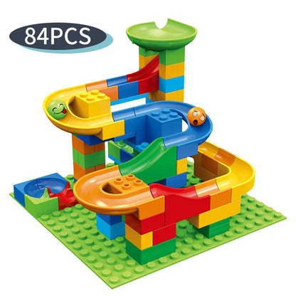 Marble Run - Kugelbahn Bausteine Set - 84 bis 504 Teile - Bunte Murmelbahn zum Bauen & Spielen