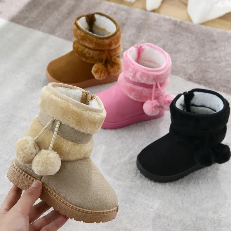 Neue Mädchen Schnee Stiefel Winter Komfortable Dicke Warme Kinder Stiefel Lobbing Ball Dicke Kinder Herbst Nette Jungen Stiefel Prinzessin Schuhe