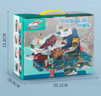 KBDFA Lion Theme Car Track für Kinder, Druckguss, Urlaubsgeschenke, Geburtstag, Hot Wheels, pädagogisches Rennspielzeug für Kinder, Rennwagen