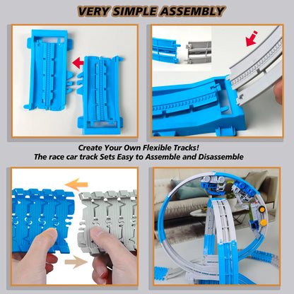 Flexibele Space Rennbahn für Kinder - Elektrische Autos & Biegsame Streckenteile
