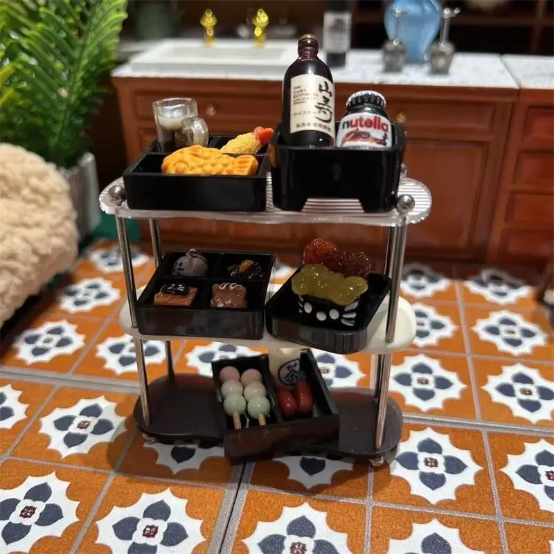 Kids Pretend Play Toys Set, 5-Piece Japanese Cuisine Models, Miniature Dollhouse Kitchen Accessories, Gift and Ornament