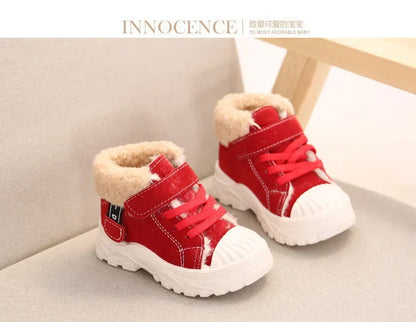 2021 kinder Warme Stiefel Winter Neue Jungen Plus Verdicken Samt Baumwolle Schuhe Mädchen Wasserdichte Kurze Stiefel Baby Baumwolle Stiefel