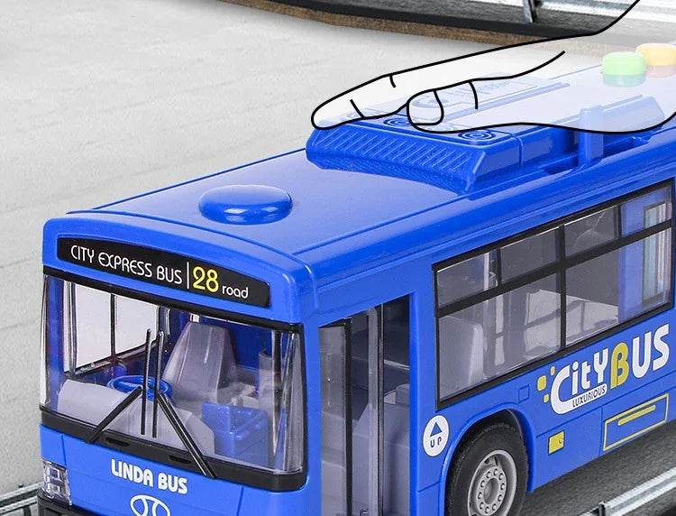 Hohe Qualität Simulation Bus Große Größe Drop-beständig Licht Musik Trägheit Bus Modell Zurückziehen Auto Pädagogisches Spielzeug Geschenke