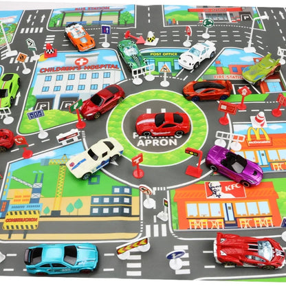 Spielteppich mit Straßenkarte für Kinder - Stadt & Verkehr