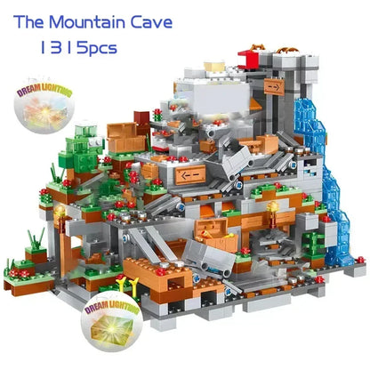 The Cave Village Mine Farm TreeHouse Deep Dark Battle Constructions Bausteinmodell Spielzeug DIY für Kinder Weihnachtsgeschenk