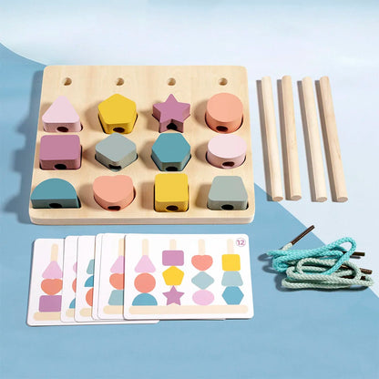 Montessori Holz-Steckpuzzle - Formen & Farben für Kinder