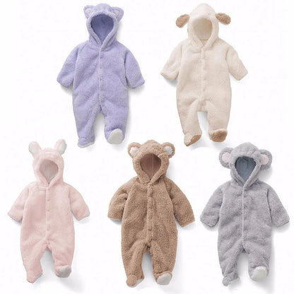 Herbst Winter Baby Strampler Baby Mädchen Jungen Kleidung Fleece Tier Bär Hase Schafe Neugeborenen Overalls Infant Halloween Kostüm 0-12M