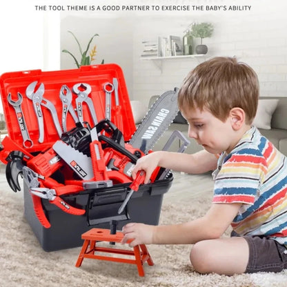 Kinder Werkzeugkoffer Spielset - mit Bohrmaschine, Helm & Zubehör - Rollenspiel Technikspielzeug