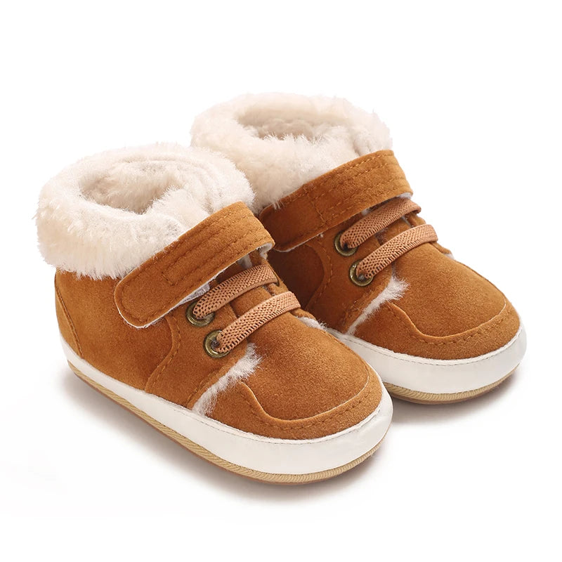 HAIZHIW Winter Baby Junge Mädchen High Tops Turnschuhe Gummi Anti-Rutsch-Sohle Fleece für Wärme Säugling Neugeborene Erste Gehen Krippe schuhe