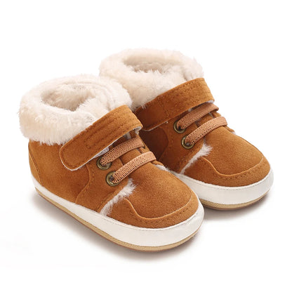 HAIZHIW Winter Baby Junge Mädchen High Tops Turnschuhe Gummi Anti-Rutsch-Sohle Fleece für Wärme Säugling Neugeborene Erste Gehen Krippe schuhe