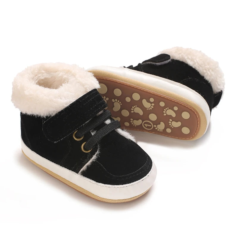 HAIZHIW Winter Baby Junge Mädchen High Tops Turnschuhe Gummi Anti-Rutsch-Sohle Fleece für Wärme Säugling Neugeborene Erste Gehen Krippe schuhe