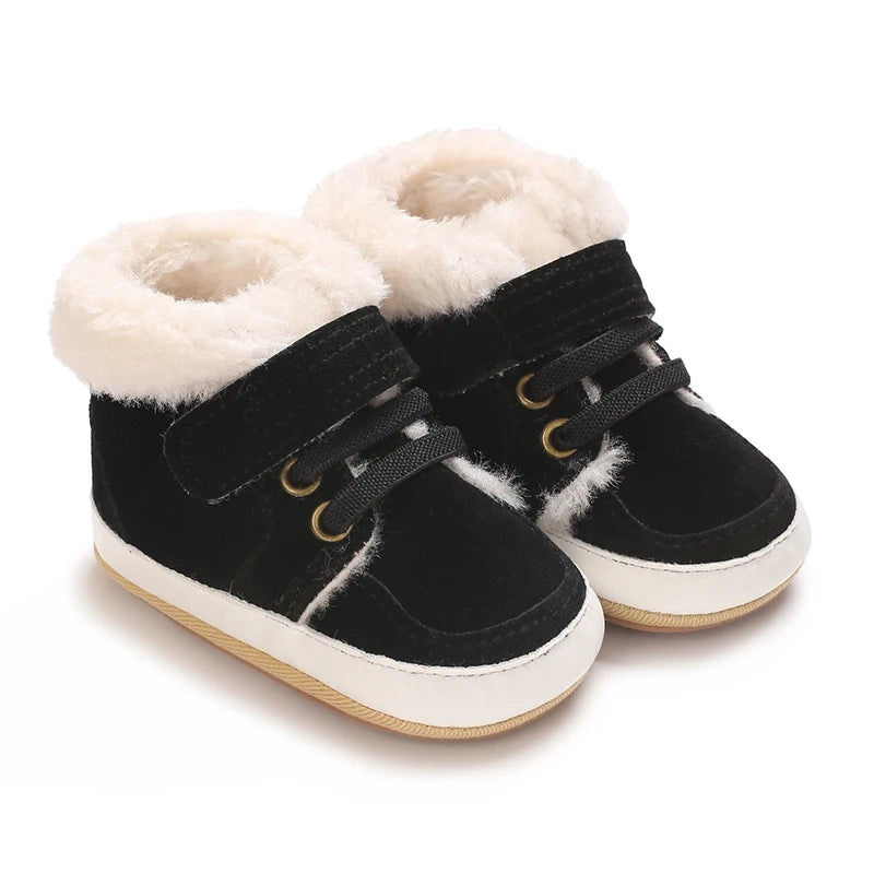 HAIZHIW Winter Baby Junge Mädchen High Tops Turnschuhe Gummi Anti-Rutsch-Sohle Fleece für Wärme Säugling Neugeborene Erste Gehen Krippe schuhe