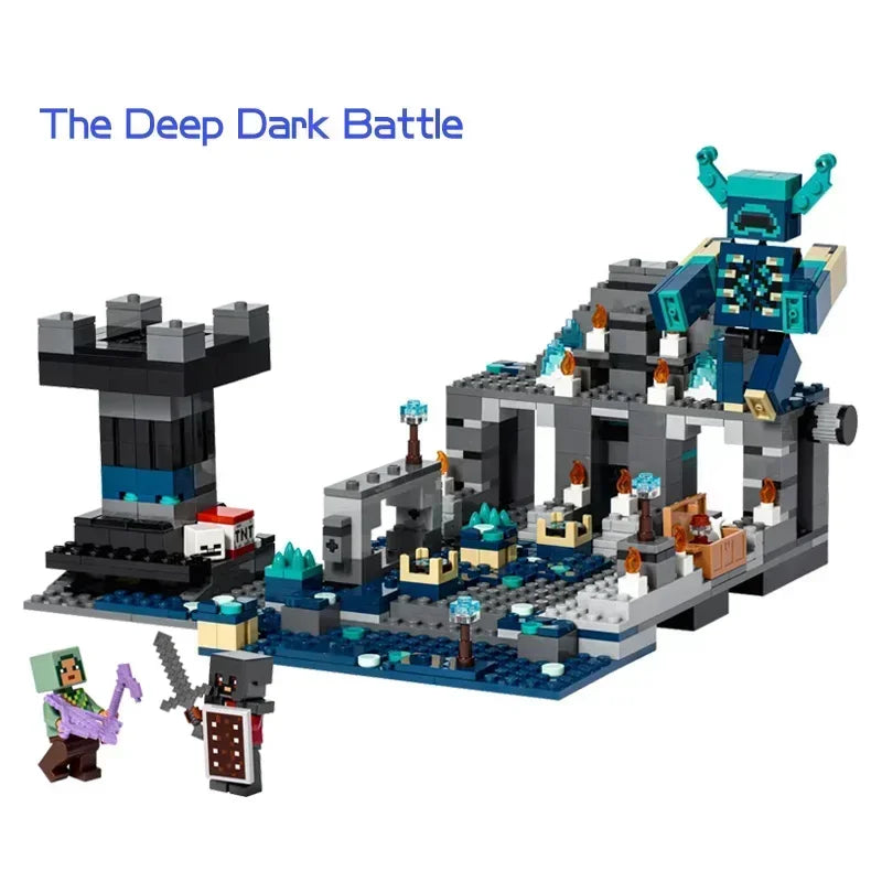 The Cave Village Mine Farm TreeHouse Deep Dark Battle Constructions Bausteinmodell Spielzeug DIY für Kinder Weihnachtsgeschenk