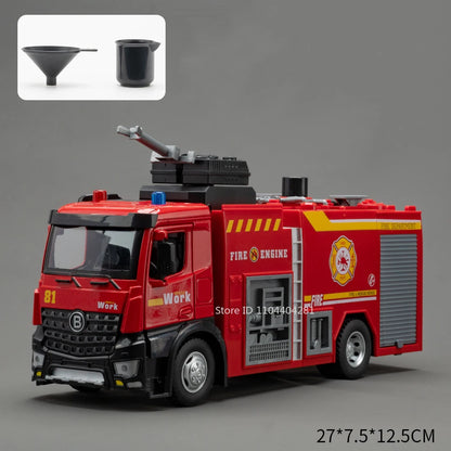 1:18 Electric Sanitation Garbage Truck Toy Cars Model Alloy Water Tanker Diecast Light Sound Vehicle Children's Educational Toys