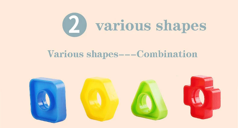 Schraub- & Steckspiel Lernspielzeug – Bunte Formen & Farben