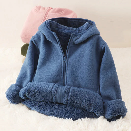 Kinder Fleecejacke mit Kapuze - Warm & Bequem für Herbst und Winter