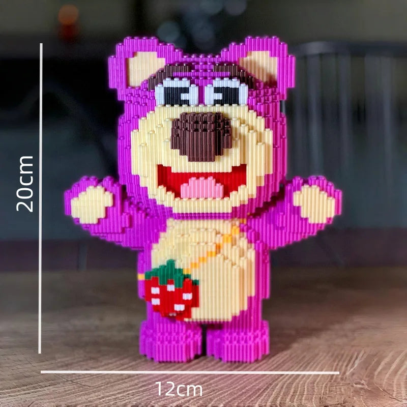 Neue heiß verkaufte kleine Partikel-Bausteine, kreativer Spaß, niedliche Erdbeerbär-Serie, Baustein-Geschenke