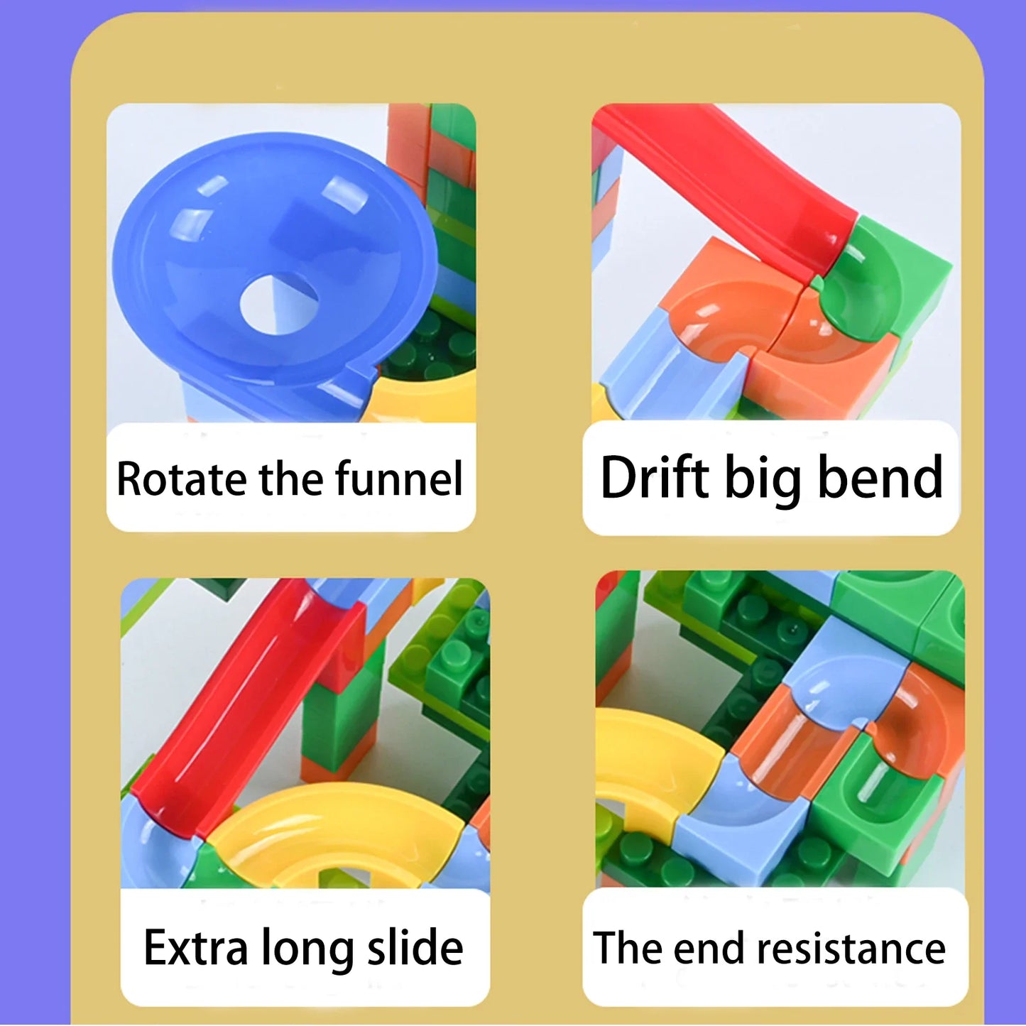 Marble Run - Kugelbahn Bauset für Kinder - Großes Baustein Rutsch- & Rampenset