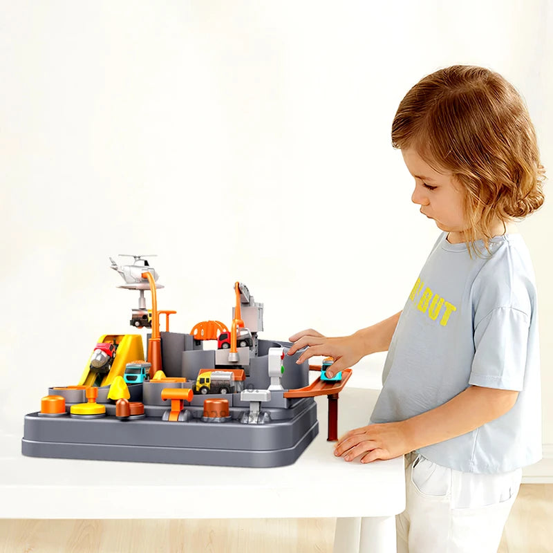 Heißer Racing Rail Auto Modell Zug Track Abenteuer Spiel Tiere Raum Rakete Spielzeug Kinder Pädagogisches Gehirn Mechanische Interaktive