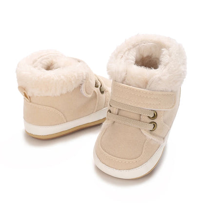 HAIZHIW Winter Baby Junge Mädchen High Tops Turnschuhe Gummi Anti-Rutsch-Sohle Fleece für Wärme Säugling Neugeborene Erste Gehen Krippe schuhe