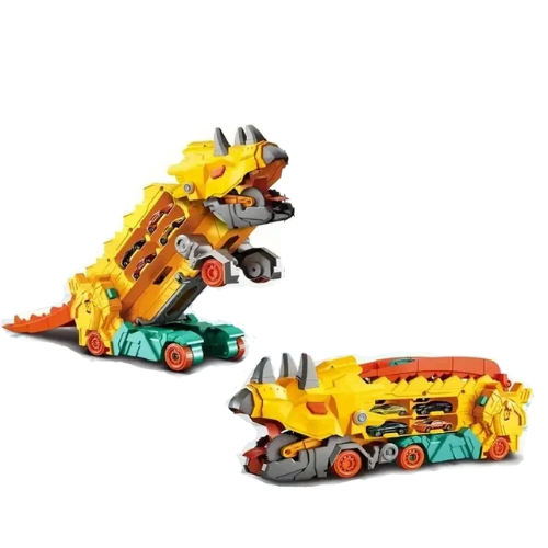 Dinosaurier Auto Rennbahn & Transporter - Mit 2 Metallautos